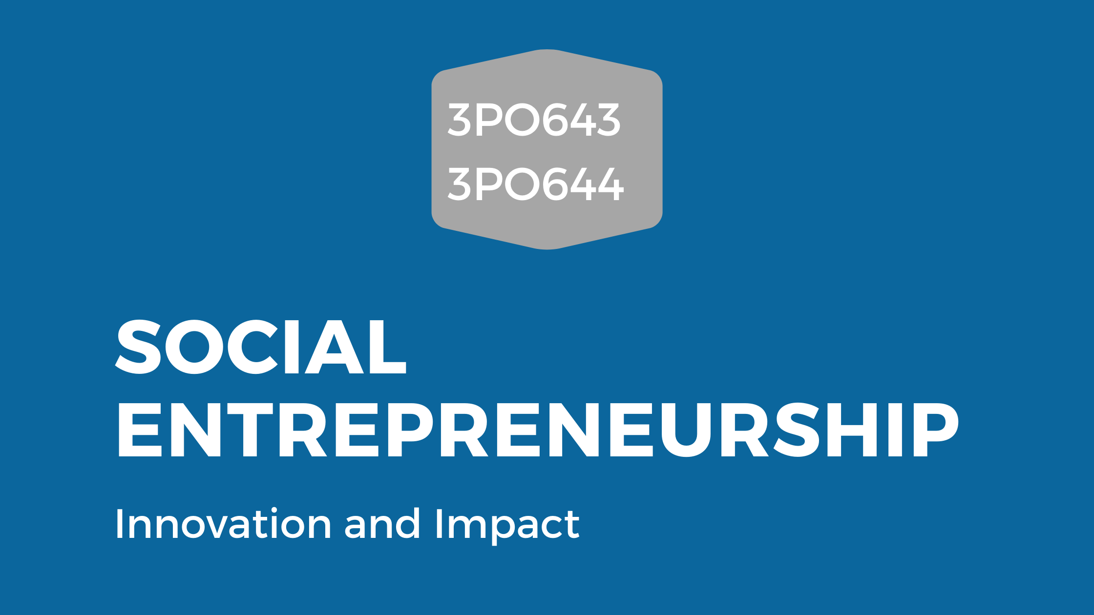 New course for masters – Social Entrepreneurship